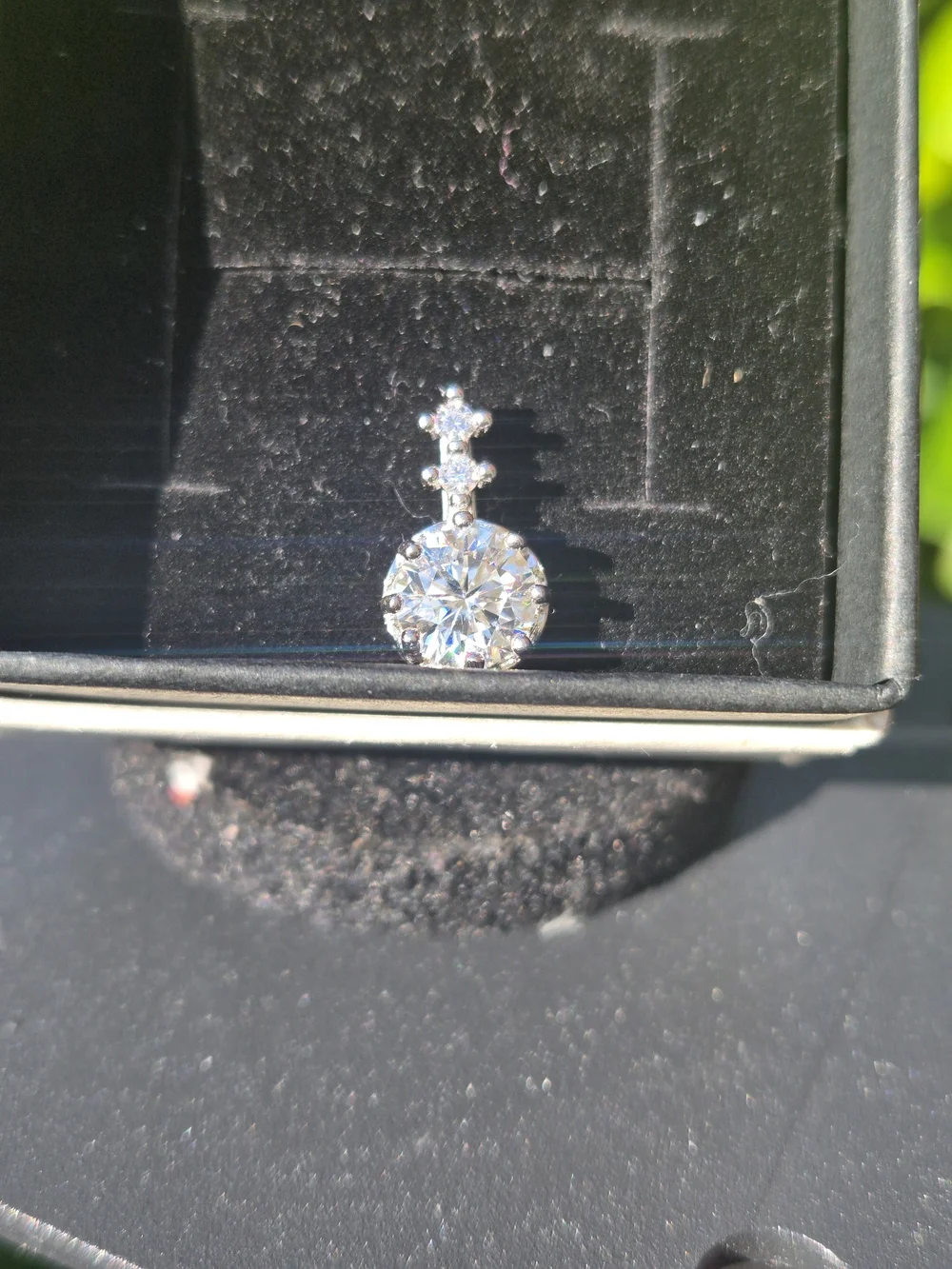Brilliant 3ct.Moissanite S925 Silver Ring Size 8 With 1.2 Ct. Moissanite Pendant